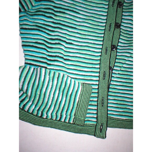 New NWT Womens Worth New York Designer Cardigan Sweater XS Green Blue White Blac - Picture 7 of 10